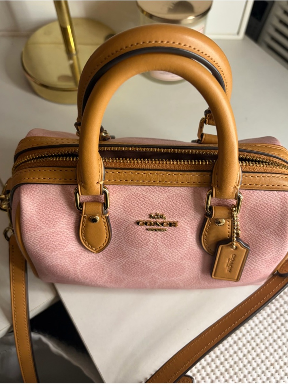 Coach Powder Pink Mini Rowan - Picture 2 of 13